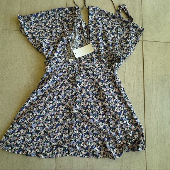 Flower Print Summer Mini Flare Dress Size M - Picture 12 of 13